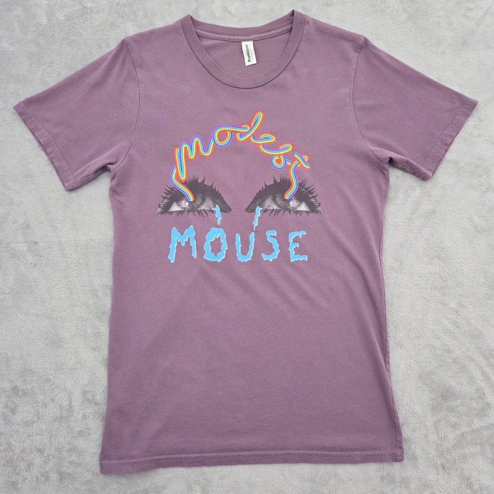 Modest Mouse Band T Shirt Size S 2018 Tour Concert Rainbow Vision Mauve Red Tee